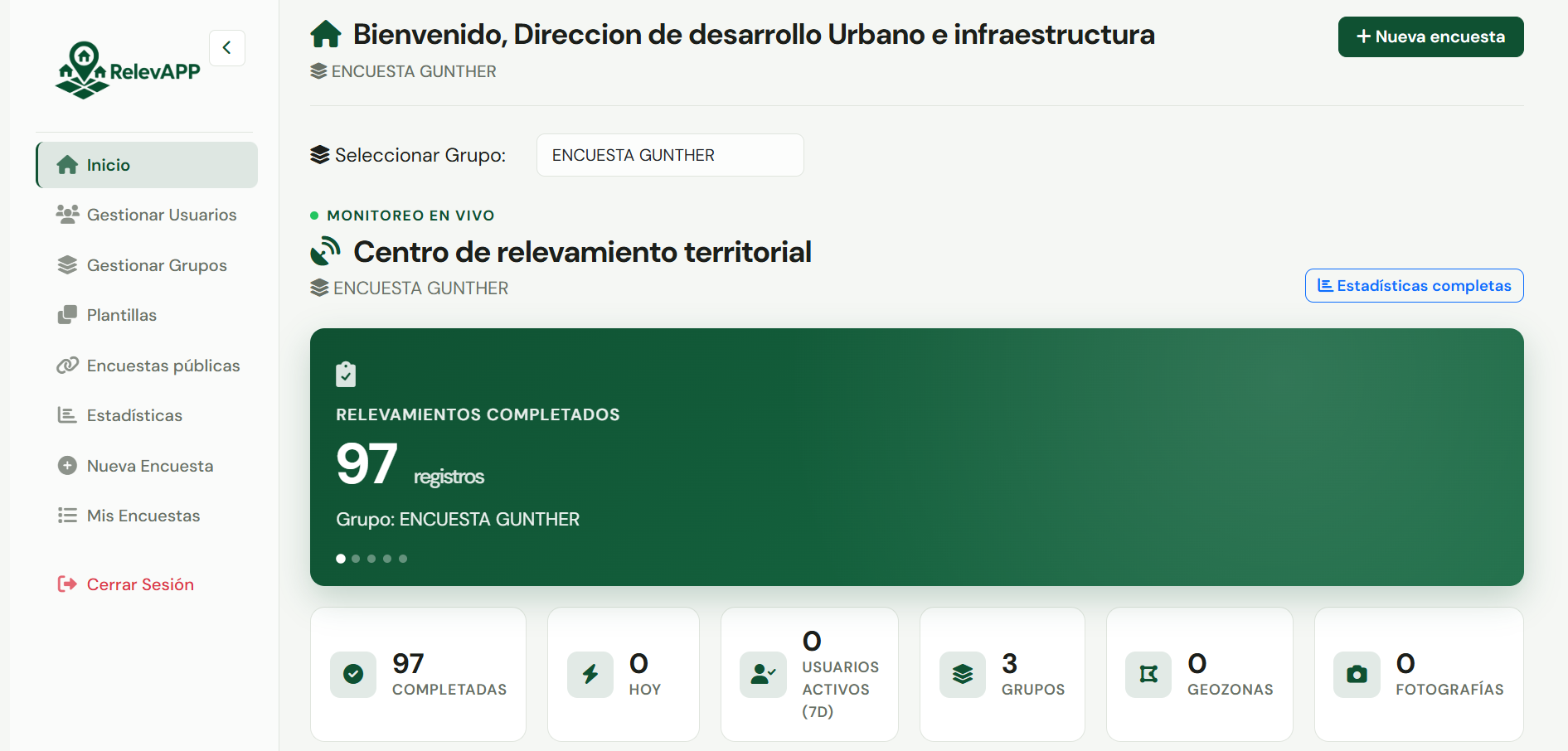 Relevamiento en zona de riesgo